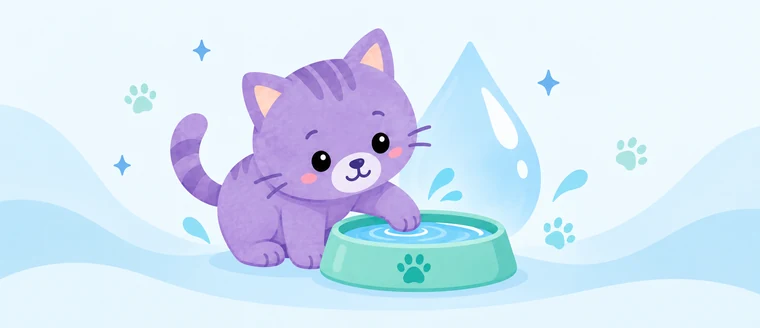 Il gatto Amaeru tocca con una zampa l’acqua nella ciotola